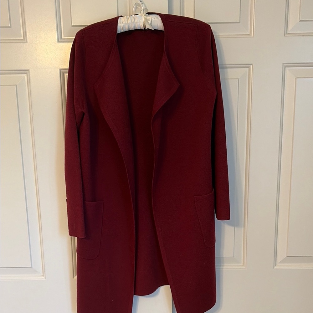 J crew 365 Cardigan Coat in Deep Burgundy